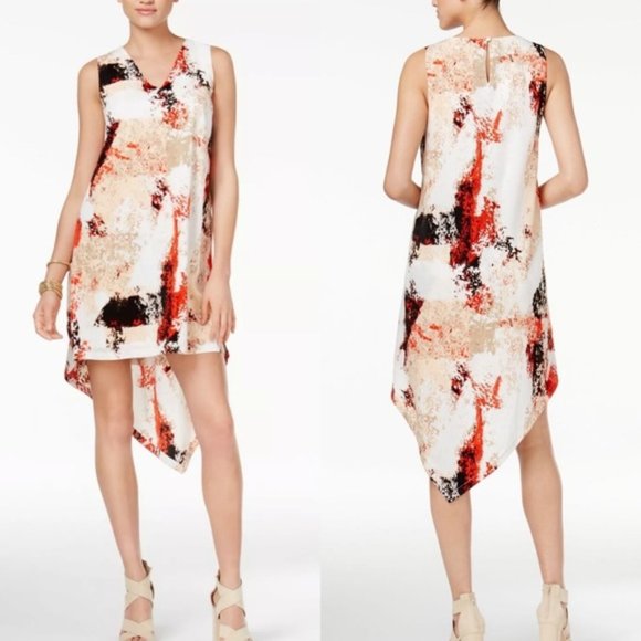 Bar III Dresses & Skirts - Bar III  NWT Ivory Printed V Neck Midi Dress